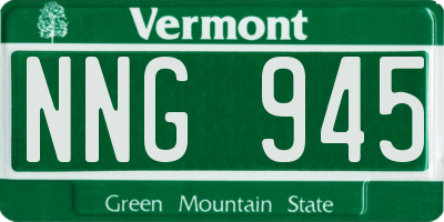 VT license plate NNG945
