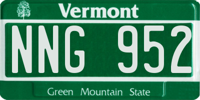 VT license plate NNG952