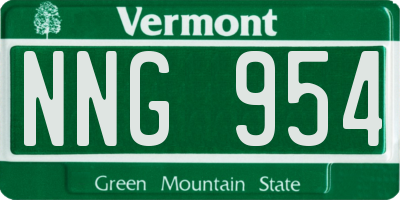 VT license plate NNG954