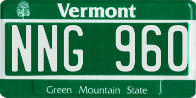 VT license plate NNG960