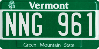 VT license plate NNG961