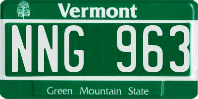 VT license plate NNG963