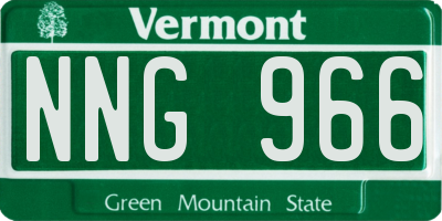 VT license plate NNG966