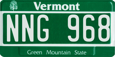 VT license plate NNG968