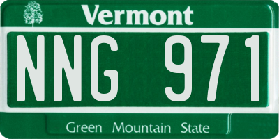 VT license plate NNG971