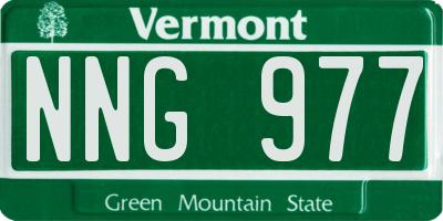 VT license plate NNG977