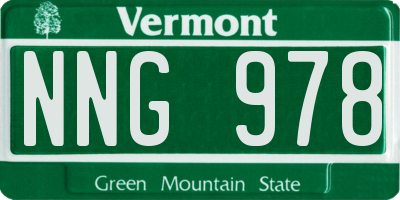 VT license plate NNG978