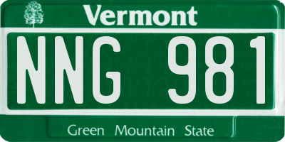 VT license plate NNG981