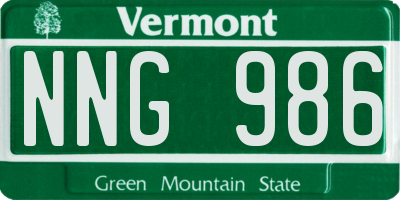 VT license plate NNG986