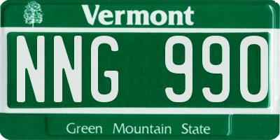 VT license plate NNG990