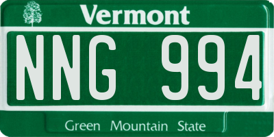 VT license plate NNG994