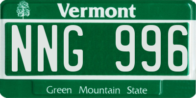 VT license plate NNG996