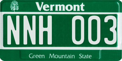VT license plate NNH003