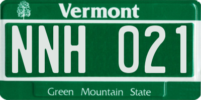 VT license plate NNH021