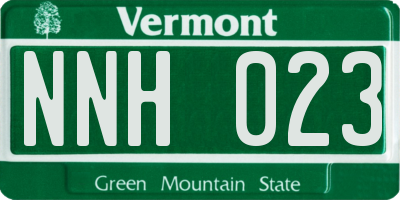 VT license plate NNH023