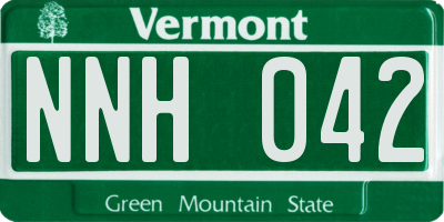 VT license plate NNH042