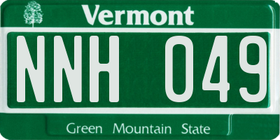 VT license plate NNH049