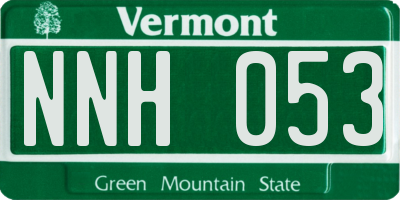 VT license plate NNH053