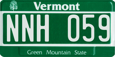 VT license plate NNH059