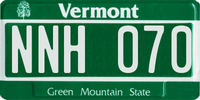 VT license plate NNH070