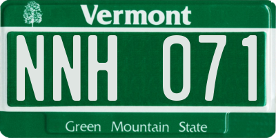 VT license plate NNH071