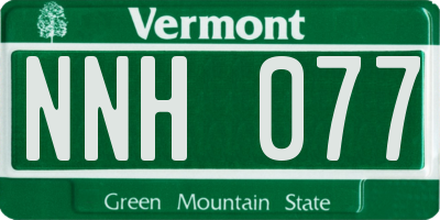 VT license plate NNH077