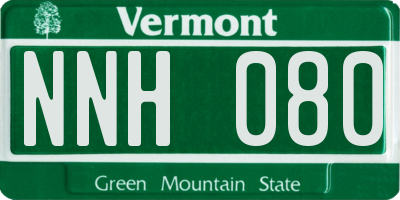 VT license plate NNH080