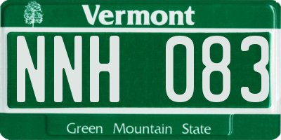 VT license plate NNH083