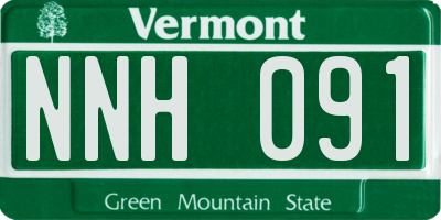 VT license plate NNH091