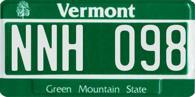 VT license plate NNH098