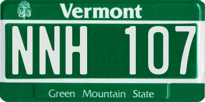 VT license plate NNH107