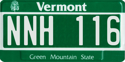VT license plate NNH116