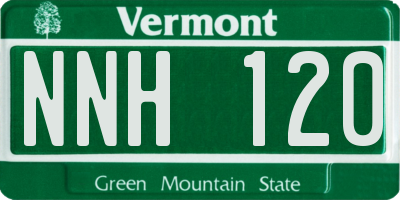 VT license plate NNH120
