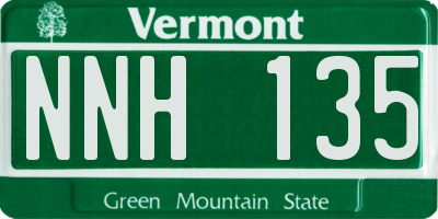VT license plate NNH135