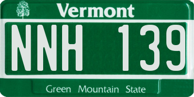 VT license plate NNH139