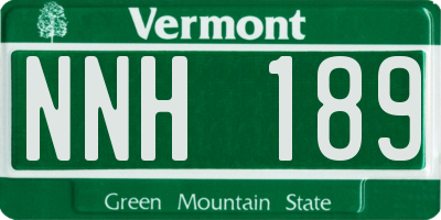 VT license plate NNH189