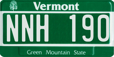 VT license plate NNH190