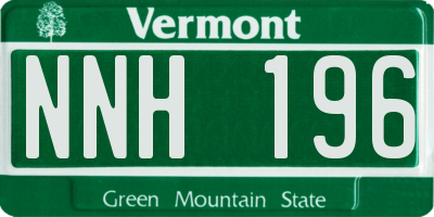 VT license plate NNH196