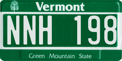 VT license plate NNH198