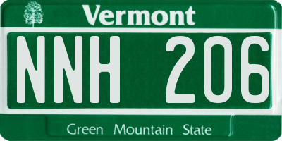 VT license plate NNH206