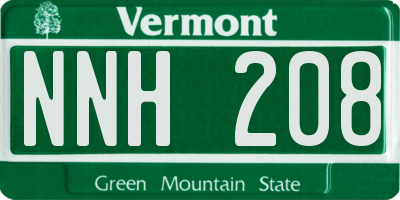 VT license plate NNH208