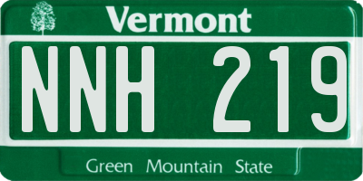 VT license plate NNH219