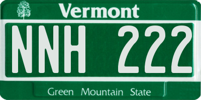 VT license plate NNH222