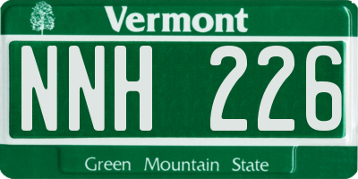 VT license plate NNH226