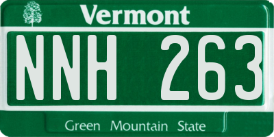 VT license plate NNH263