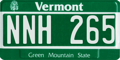 VT license plate NNH265
