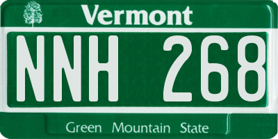 VT license plate NNH268