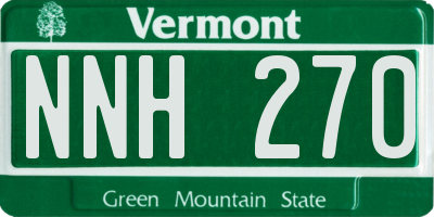 VT license plate NNH270