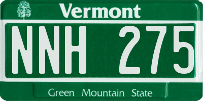 VT license plate NNH275