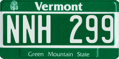 VT license plate NNH299